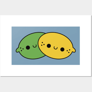 Cute Kawaii Lemon & Lime Posters and Art